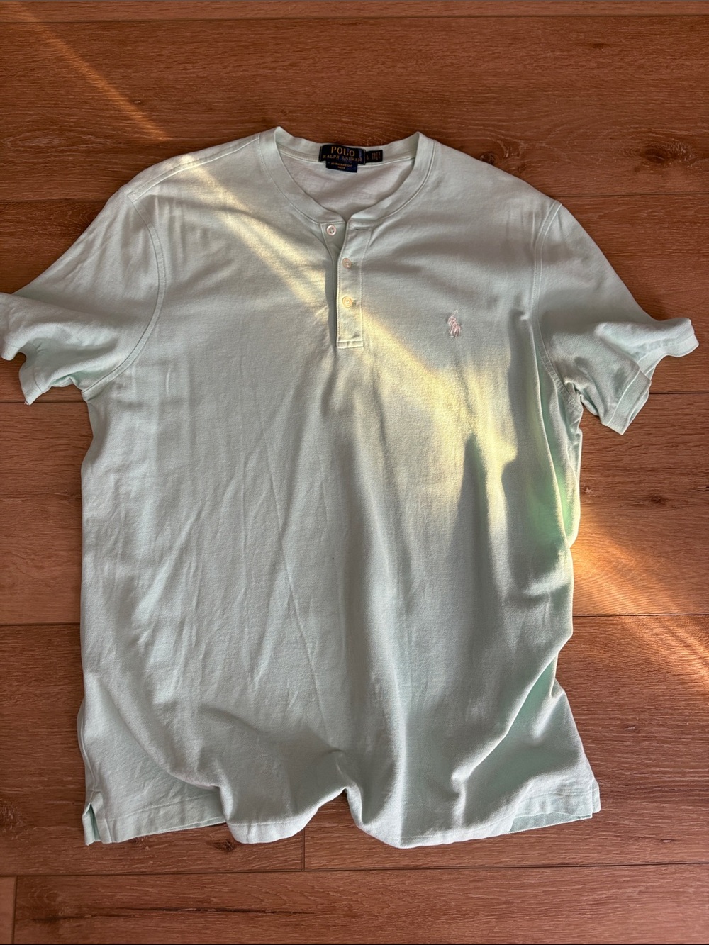 Polo by Ralph Lauren Men’s Light Mint Green Henley Polo